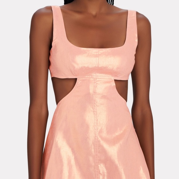 MATTHEW BRUCH/INTERMIX Anna Tie-Back Metallic Mini Dress - Picture 3 of 6